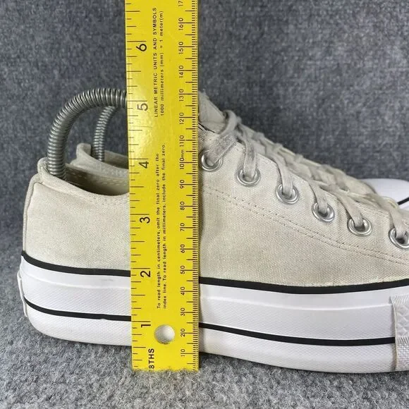 Converse Chuck Taylor All Star Platform Womens 8 Shoes White Thrashed Sneakers - Picture 6 of 11